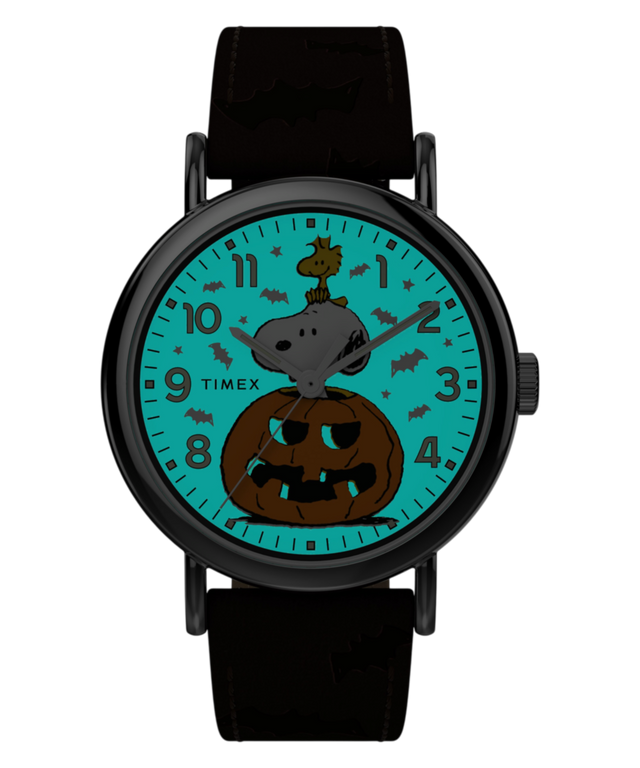 TW2Y85800 Peanuts® x Timex Weekender® Pumpkin 40mm Leather Strap Watch   Indiglo On