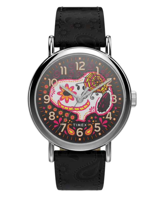 TW2Y85900 Peanuts® x Timex Weekender® Day of the Dead 40mm Leather Strap Watch Primary Image
