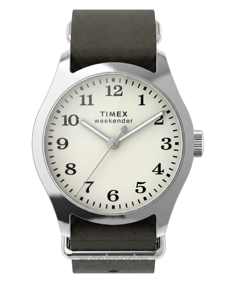 TW2Y86500 Reloj Timex Weekender® New England de 34 mm con correa de piel  Imagen principal