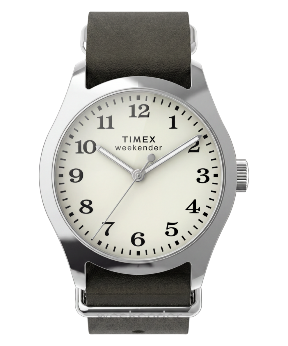 TW2Y86500 Reloj Timex Weekender® New England de 34 mm con correa de piel  Imagen principal