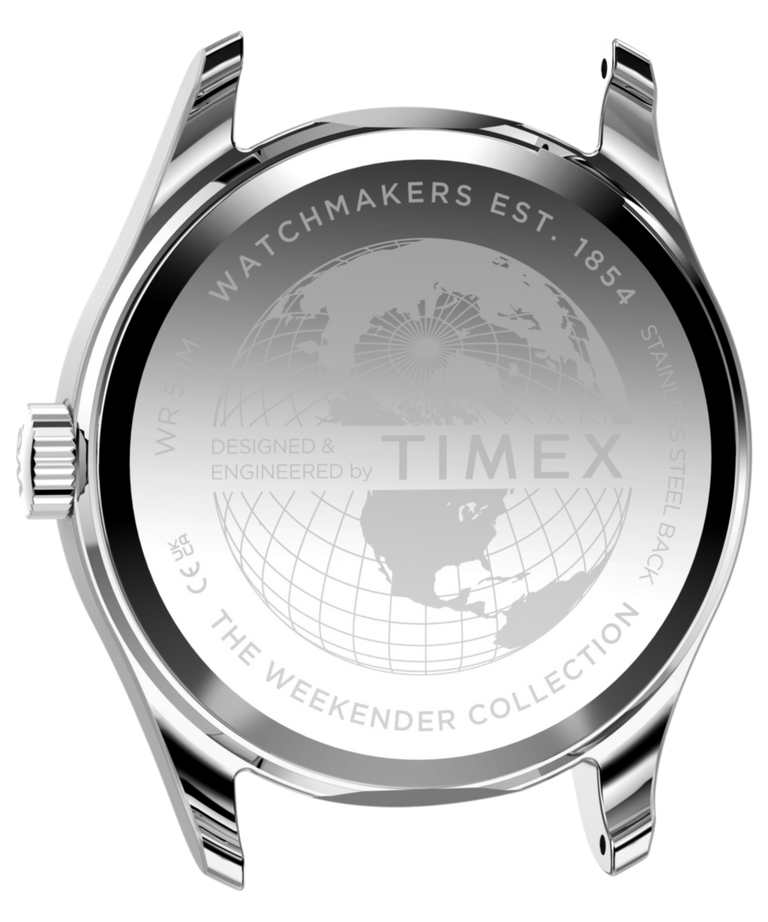 TW2Y86500 Timex Weekender® New England 34mm Leather Strap Watch  Indiglo On