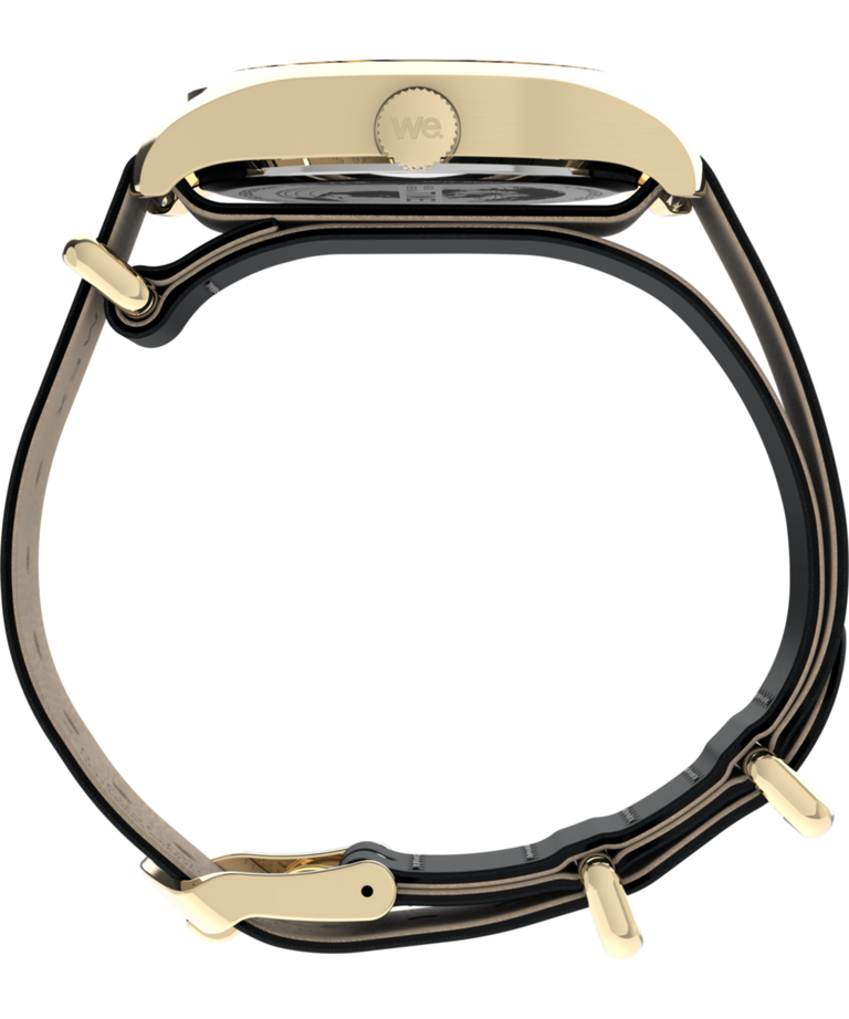 TW2Y86600 Timex Weekender® New England, reloj de 34 mm con correa de piel. Imagen de perfil