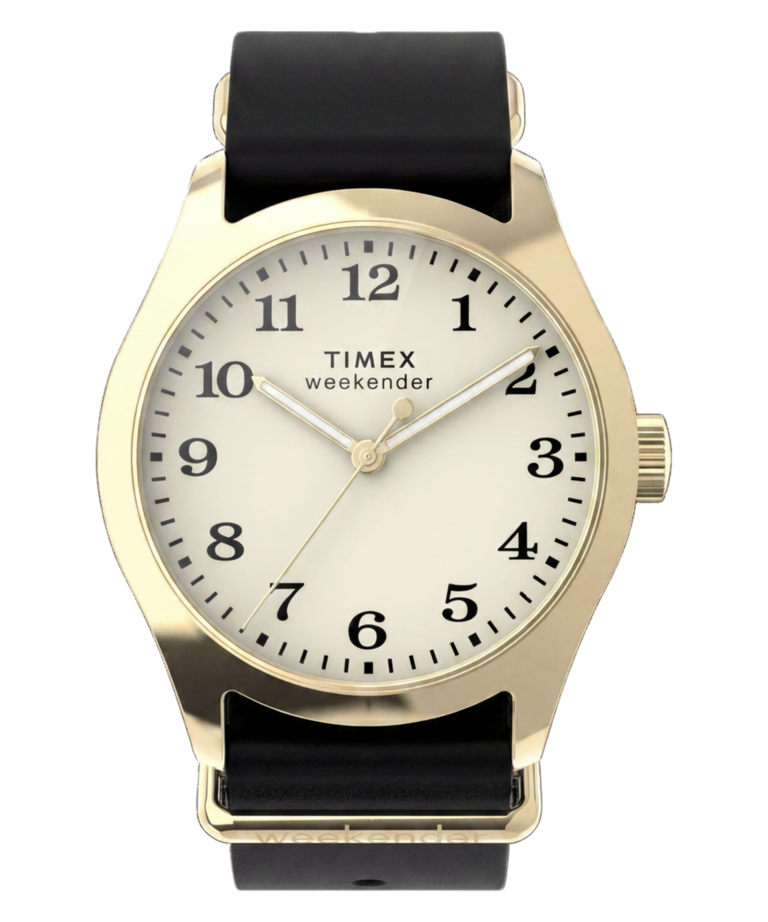 TW2Y86600 Reloj Timex Weekender® New England de 34 mm con correa de piel. Imagen principal