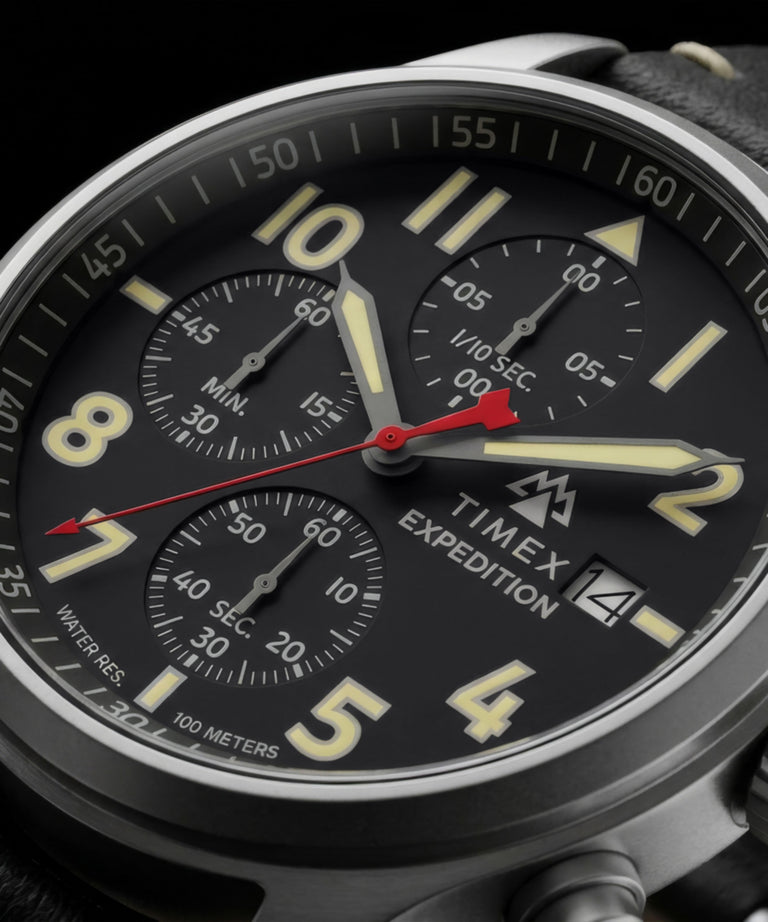 TW2Y89200 Expedition® Sierra Chronograph 43mm Leather Strap Watch Alt Beauty Shot 4
