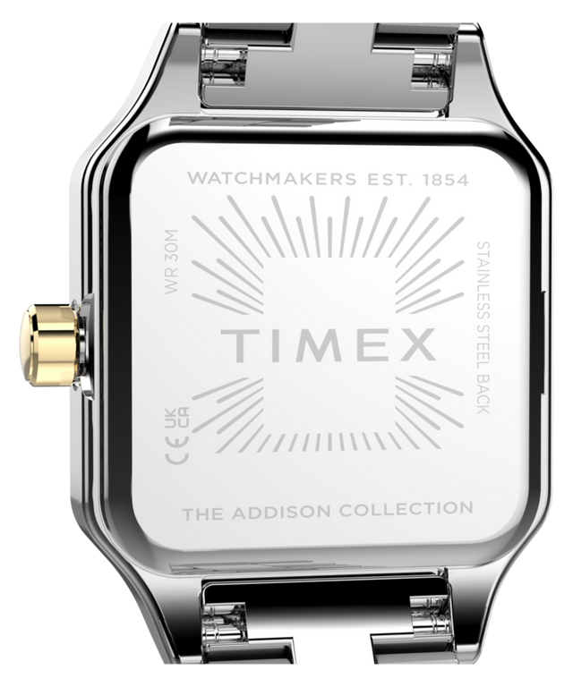 TW2Y90400 Imagen del fondo de la caja del reloj Addison con brazalete de acero inoxidable de 23 mm