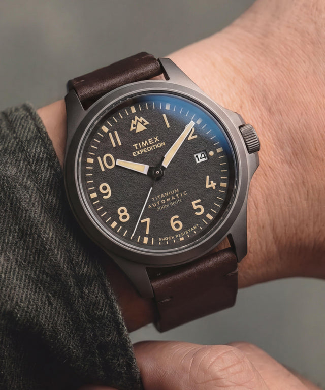 TW2Y90900 Expedition® Field Post Titanium Automatic 41mm Leather Strap Watch Primary Wrist Image