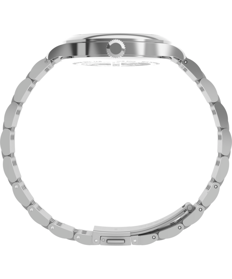 TW2Y91800 Waterbury Classic Sub-Second, reloj de 39 mm con brazalete de acero inoxidable. Imagen de perfil