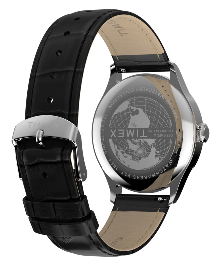 TW2Y92000 Waterbury Classic Sub-Second 39mm Leather Strap Watch Caseback with Attachment Image