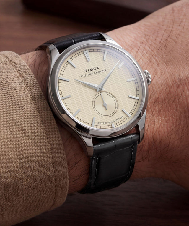 TW2Y92000 Waterbury Classic Sub-Second 39mm Leather Strap Watch Primary Wrist Image