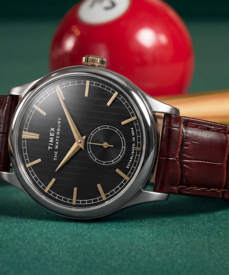 TW2Y92100 Waterbury Classic Sub-Second 39mm Leather Strap Watch Campaign Key Silhouettes (Beauty shots) Image