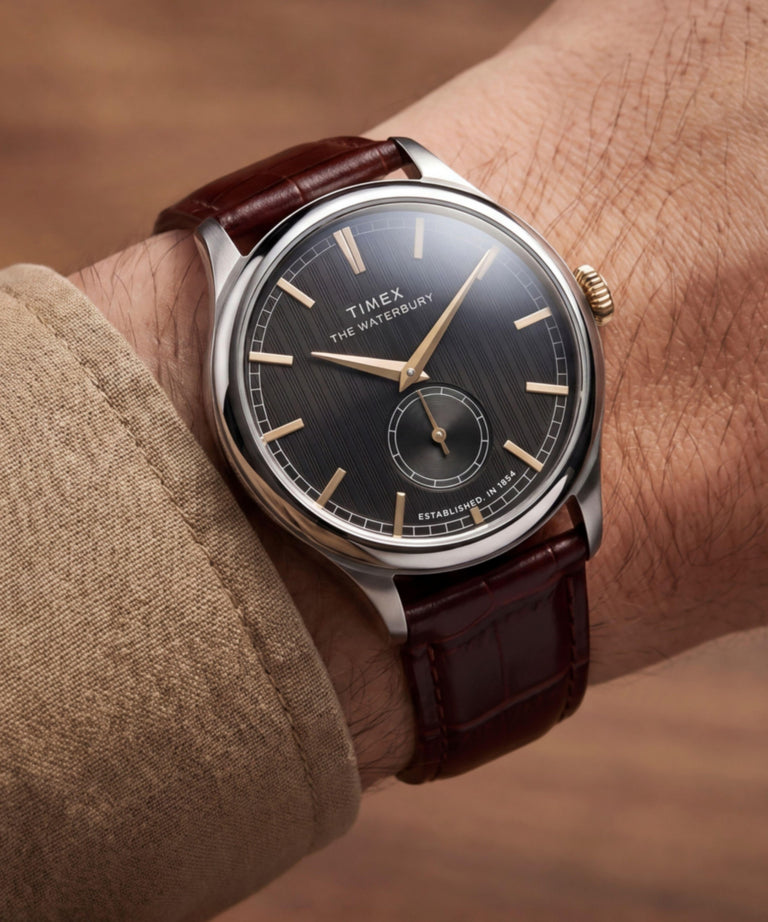 TW2Y92100 Waterbury Classic Sub-Second 39mm Leather Strap Watch Primary Wrist Image