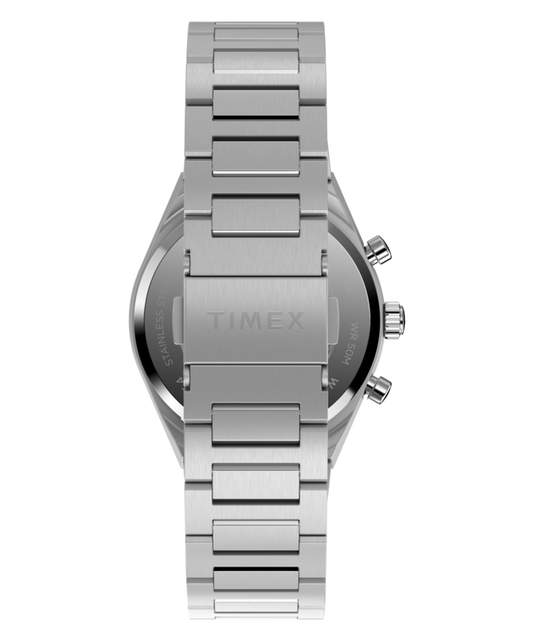 TW2Y92400 Q Timex Continental Chronograph 36mm Stainless Steel Bracelet Watch Strap Image