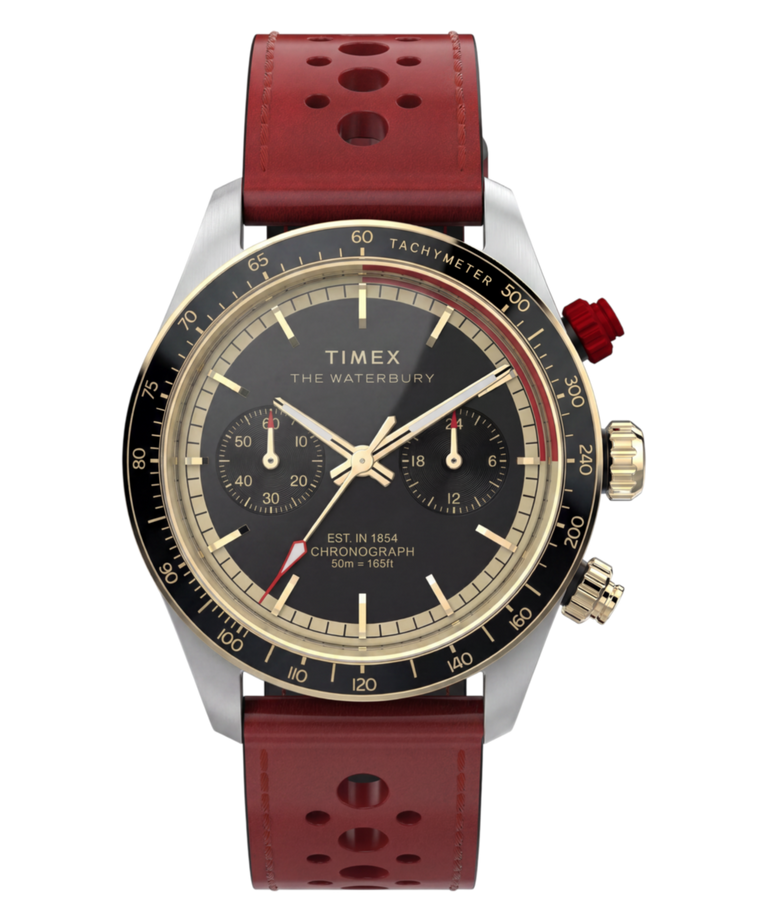 TW2Y93400 Waterbury Heritage Chronograph 39mm Leather Strap Watch Primary Image