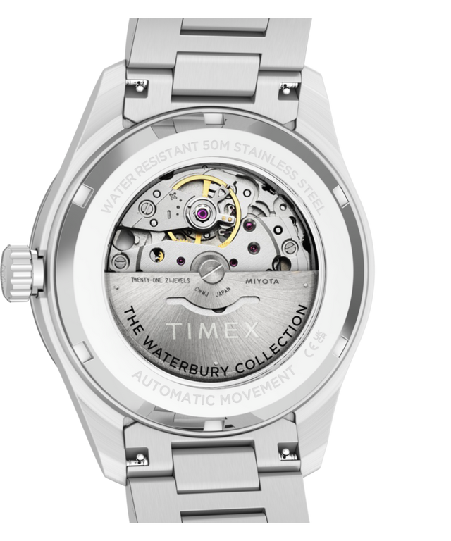 TW2Y94100 Waterbury Heritage Automatic 39mm Stainless Steel Bracelet Watch Caseback Image