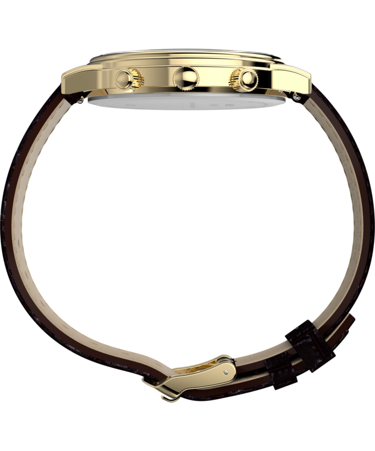 TW2Y99000 Timex 1990 Moon Phase and Calendar Dial Reissue 37mm Leather Strap Watch Profile Image