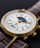 TW2Y99000 Timex 1990 Moon Phase Reissue 37mm Leather Strap Watch Alt Beauty Shot 4
