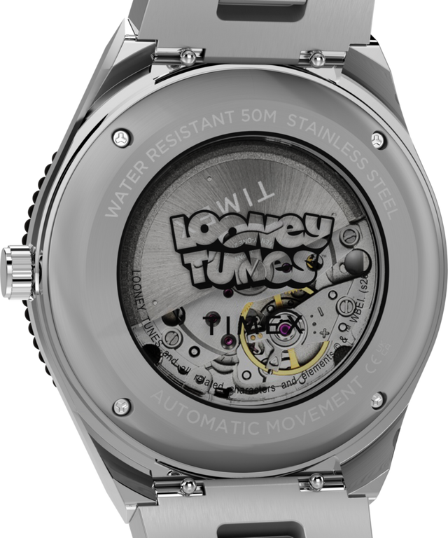 TW2Y99200 Looney Tunes Bugs Bunny x Timex M79 Automatic Signature Edition 38mm Stainless Steel Bracelet Watch Caseback Image