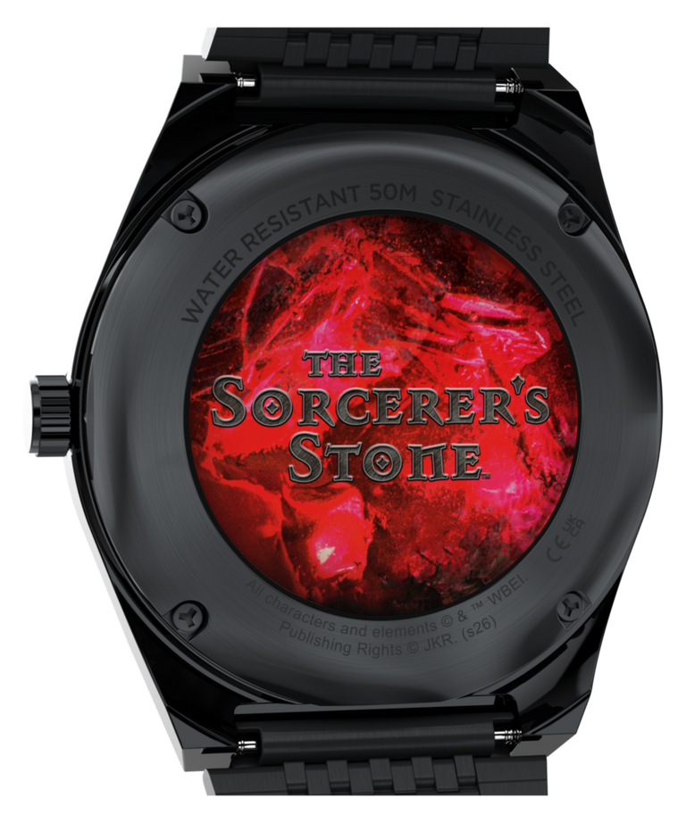TW2Y99700 Harry Potter x Q Timex Sorcerer's Stone 38mm Stainless Steel Bracelet Watch Caseback Image