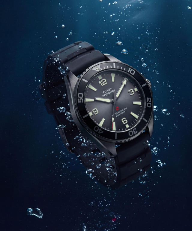 TW3A02000 Deepwater Arctic 200 40.5mm HNBR Synthetic Rubber Strap Watch Campaign Key Silhouettes (Beauty shots) Image
