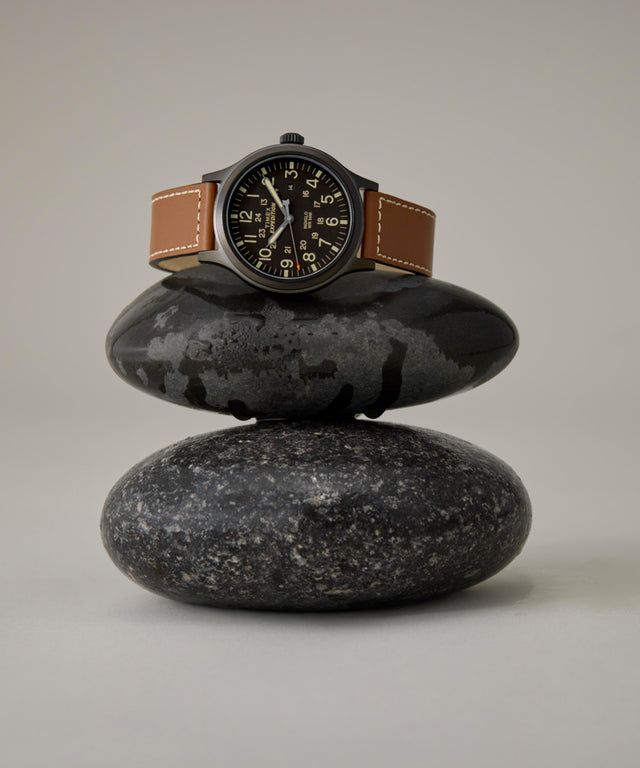 TW4B11300 Expedition Scout 43mm Leather Strap Watch Campaign Key Silhouettes (Beauty shots) Image