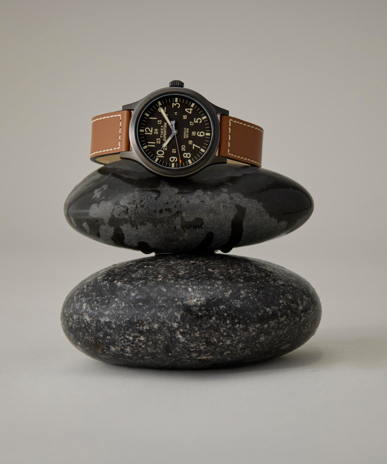 TW4B11300 Expedition Scout 43mm Leather Strap Watch Campaign Key Silhouettes (Beauty shots) Image