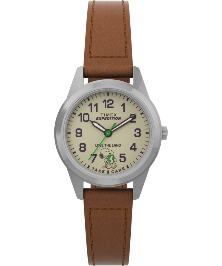 TW4B25100 Timex Expedition® Field Mini x Peanuts Take Care 26mm Leather Strap Watch Primary Image