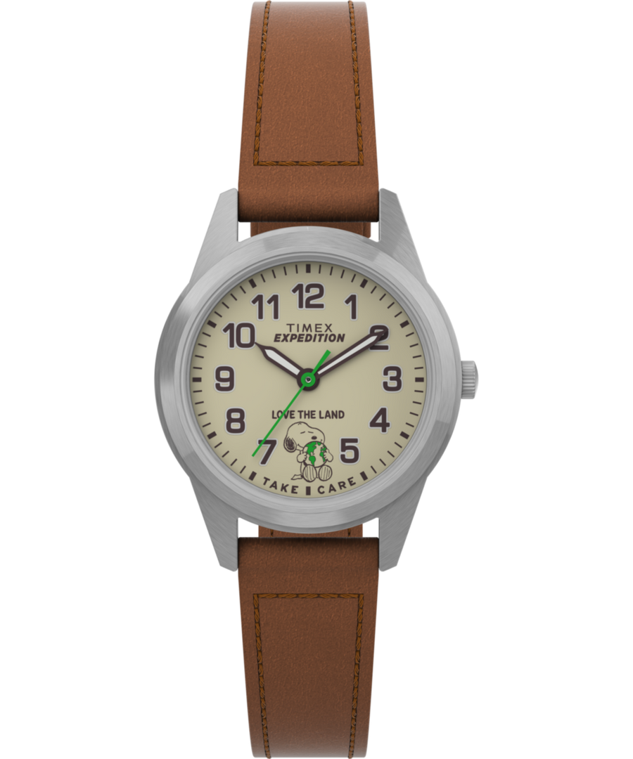 TW4B25100 Timex Expedition® Field Mini x Peanuts Take Care 26mm Leather Strap Watch Primary Image