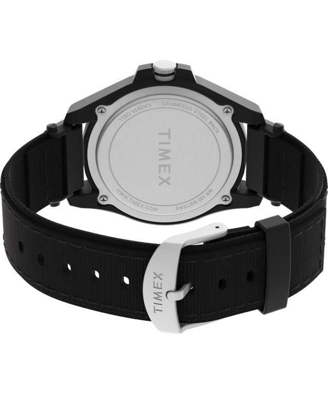 TW4B26300 Expedition® Acadia Rugged, reloj de 42 mm con correa de tejido de materiales mixtos: imagen del fondo de la caja con accesorio