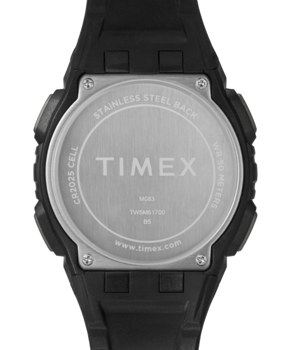 TW5M61700 Timex Digital 43mm Resin Strap Watch Caseback Image