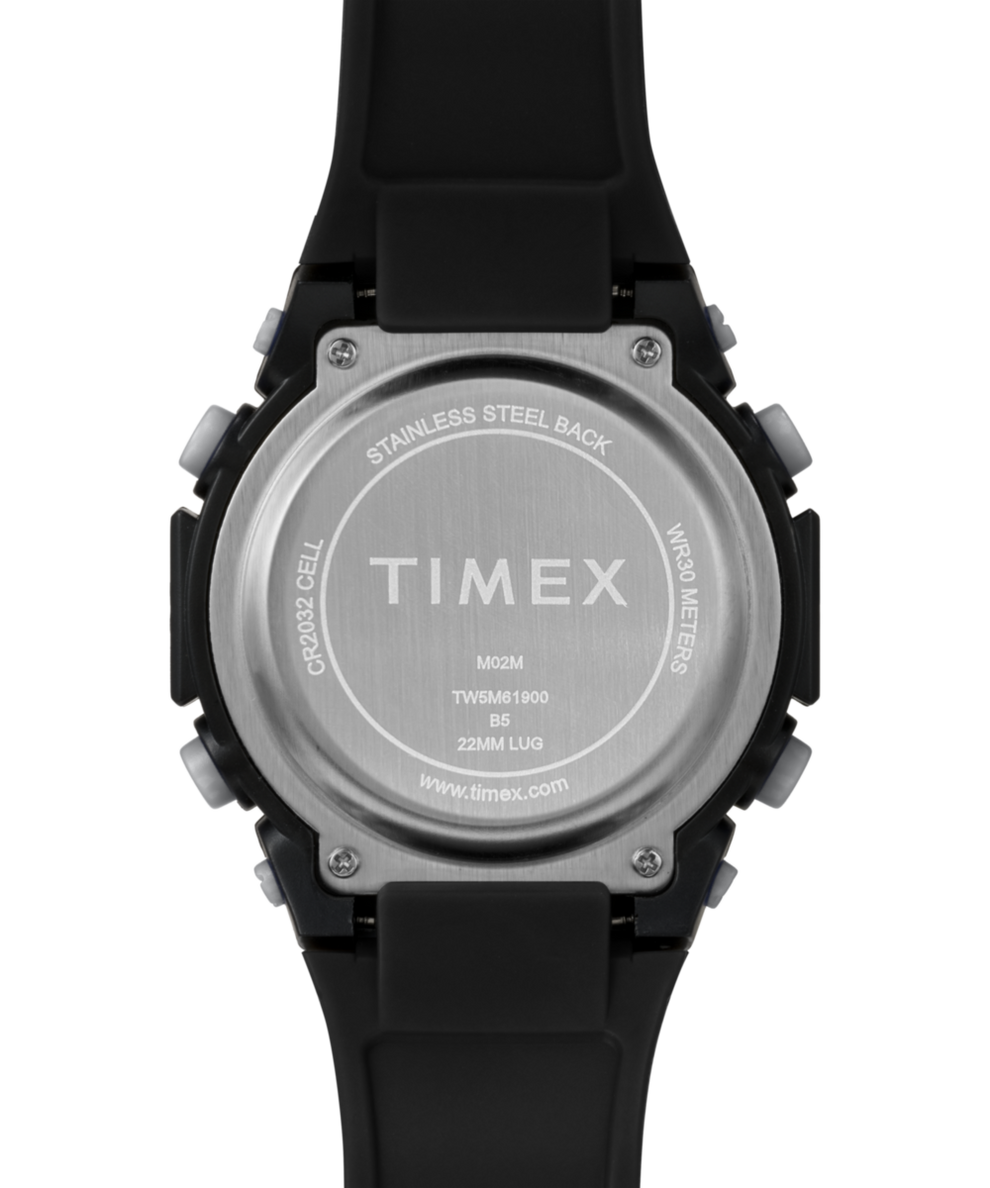 TW5M61900 Timex Digital 50mm Resin Strap Watch Caseback Image