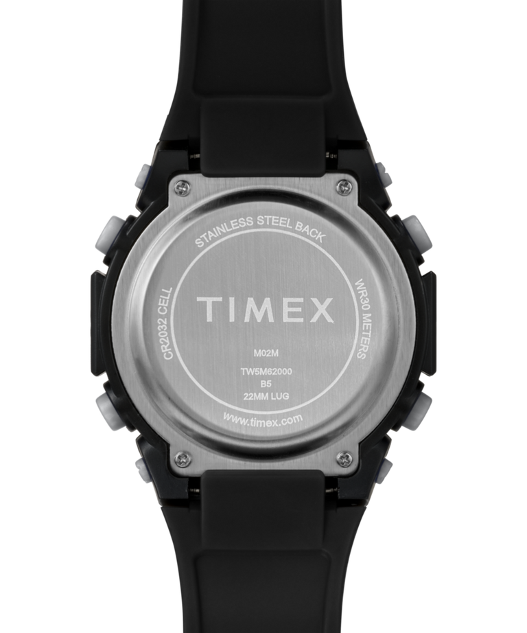 TW5M62000 Timex Digital 50mm Resin Strap Watch Caseback Image