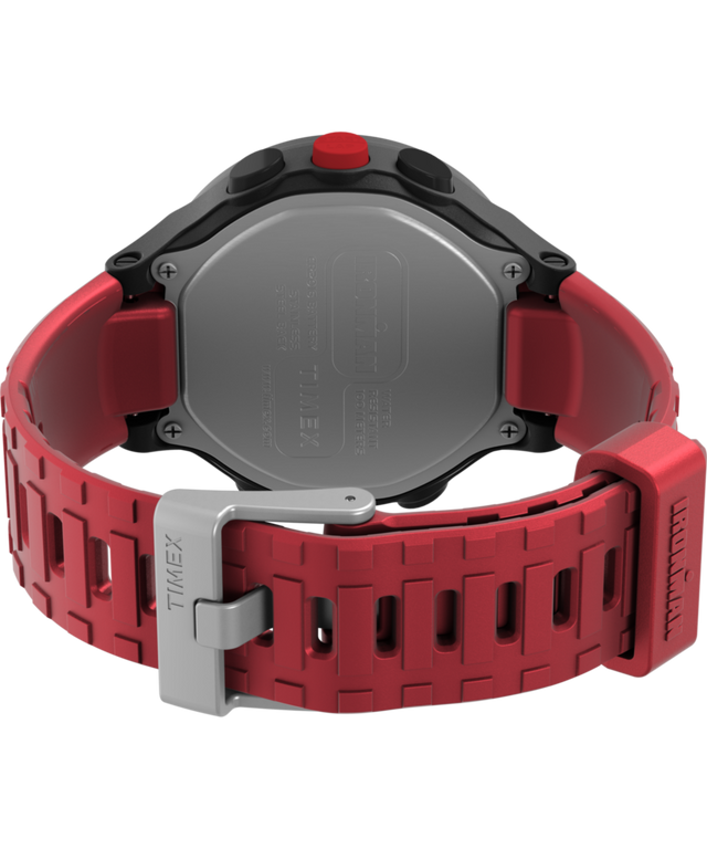 TW5M62300 TIMEX® IRONMAN® T200 42mm Silicone Strap Watch Caseback with Attachment Image