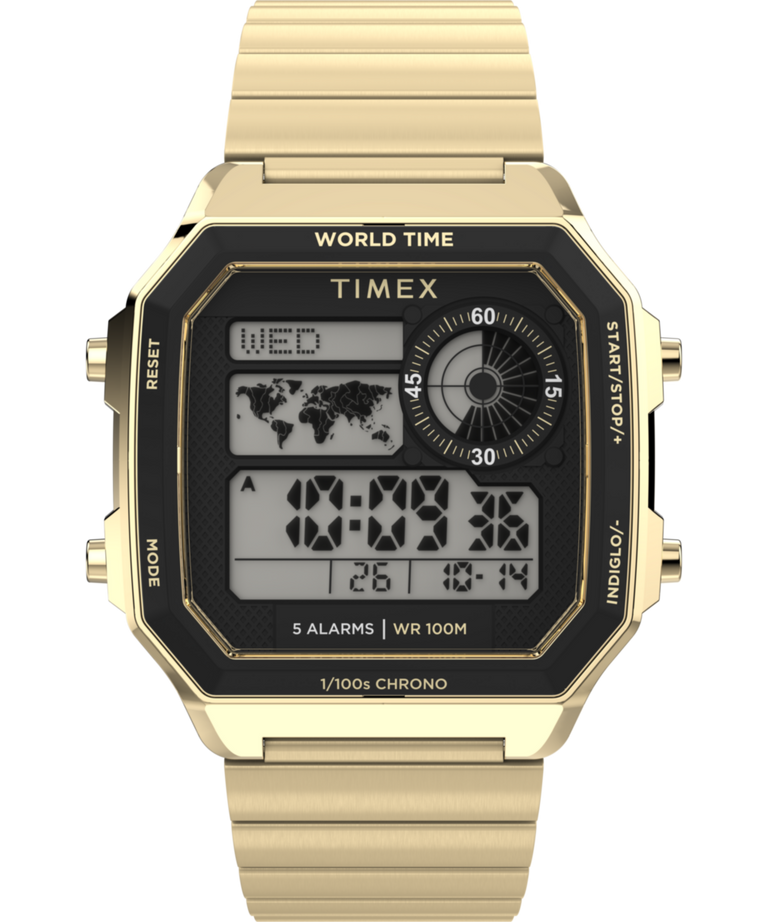 World Time Digital 40mm Stainless Steel Bracelet Watch - TW5M69000 World Time Digital 40mm Stainless Steel Bracelet Watch - TW5M69000