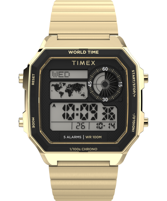 World Time Digital 40mm Stainless Steel Bracelet Watch - TW5M69000
