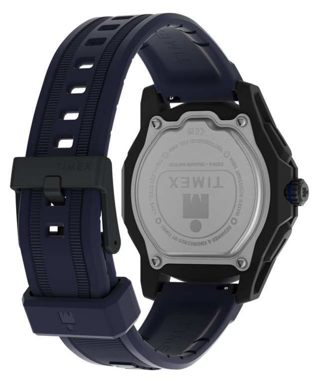 TW5M74100 TIMEX® IRONMAN® Adrenaline 46.5mm Resin Strap Watch Caseback with Attachment Image