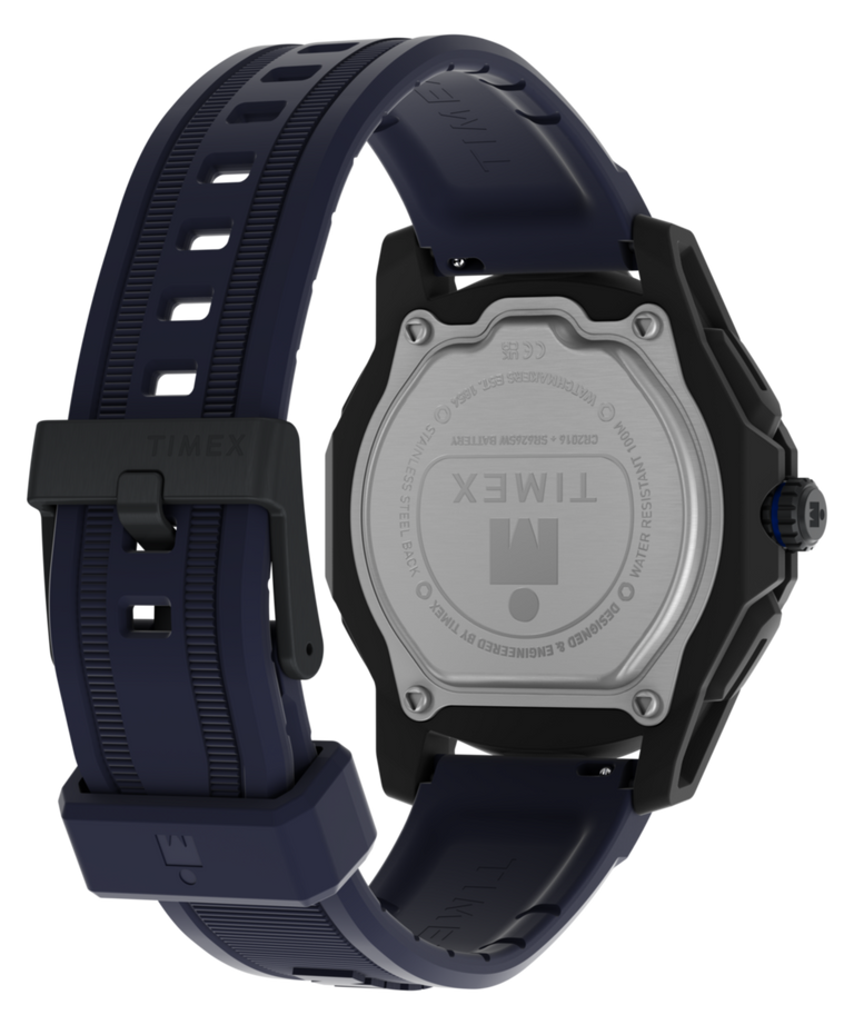 TW5M74100 TIMEX® IRONMAN® Adrenaline 46.5mm Resin Strap Watch Caseback with Attachment Image