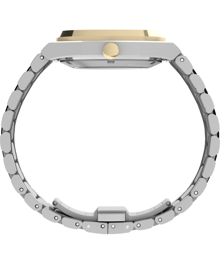TW6A00600 Timex® Automatic E Line, reloj de 38 mm con brazalete de acero inoxidable. Imagen de perfil