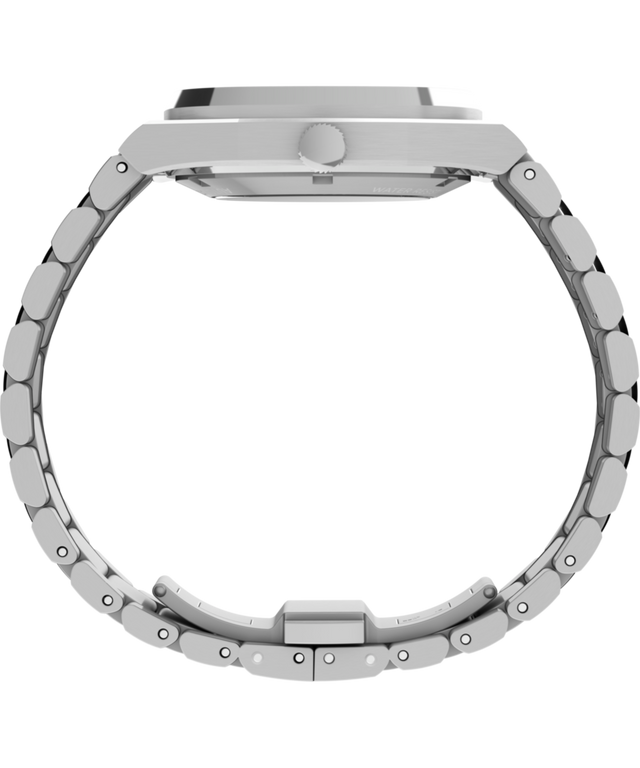 TW6A00700 Reloj Timex® Automatic E Line de 38 mm con brazalete de acero inoxidable. Imagen de perfil