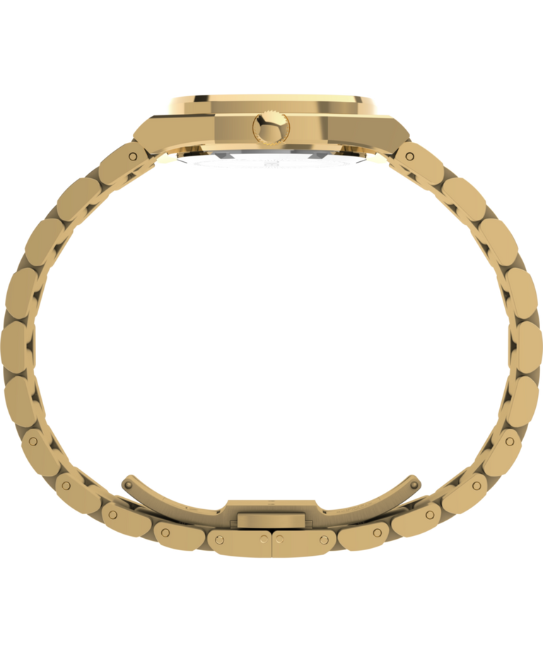 TW6A00900 Reloj Timex® Quartz E Line de 30 mm con brazalete de acero inoxidable. Imagen de perfil