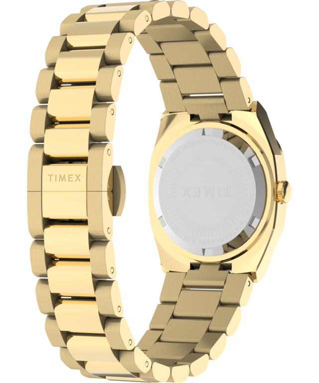 TW6A00900 Reloj Timex® Quartz E Line de 30 mm con brazalete de acero inoxidable. Imagen del fondo de la caja con el accesorio.