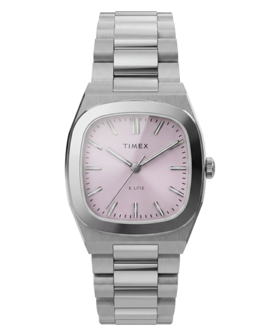 TW6A01000 Timex® Quartz E Line 30mm Stainless Steel Bracelet Watch Primary Image