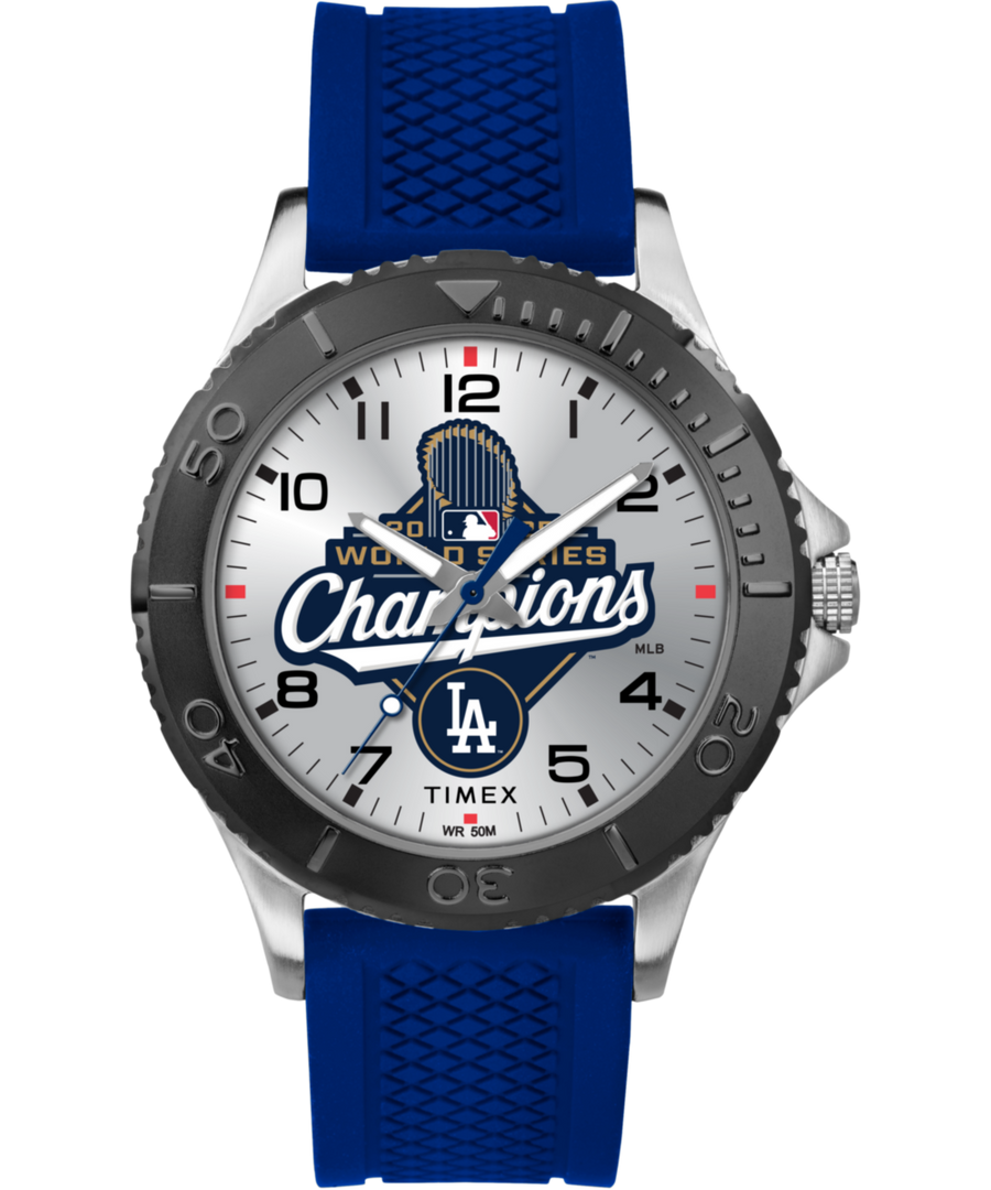 TW6A02600 Timex Gamer Los Angeles Dodgers 2025 World Series 42mm Silicone Strap Watch Primary Image
