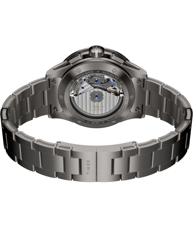 TW6A02700 Timex Atelier Chronograph Automatic M1a Ti 42mm Swiss Made Titanium Bracelet Caseback with Attachment Image