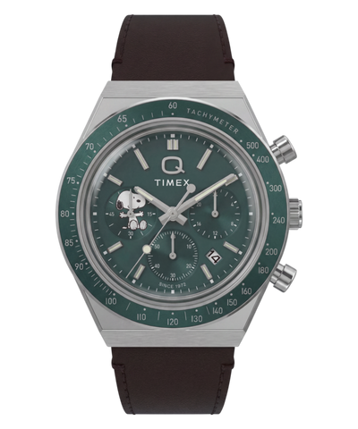 TW6A04400 Reloj Peanuts® x Q Timex Cronógrafo de 40 mm con correa de piel — Imagen principal