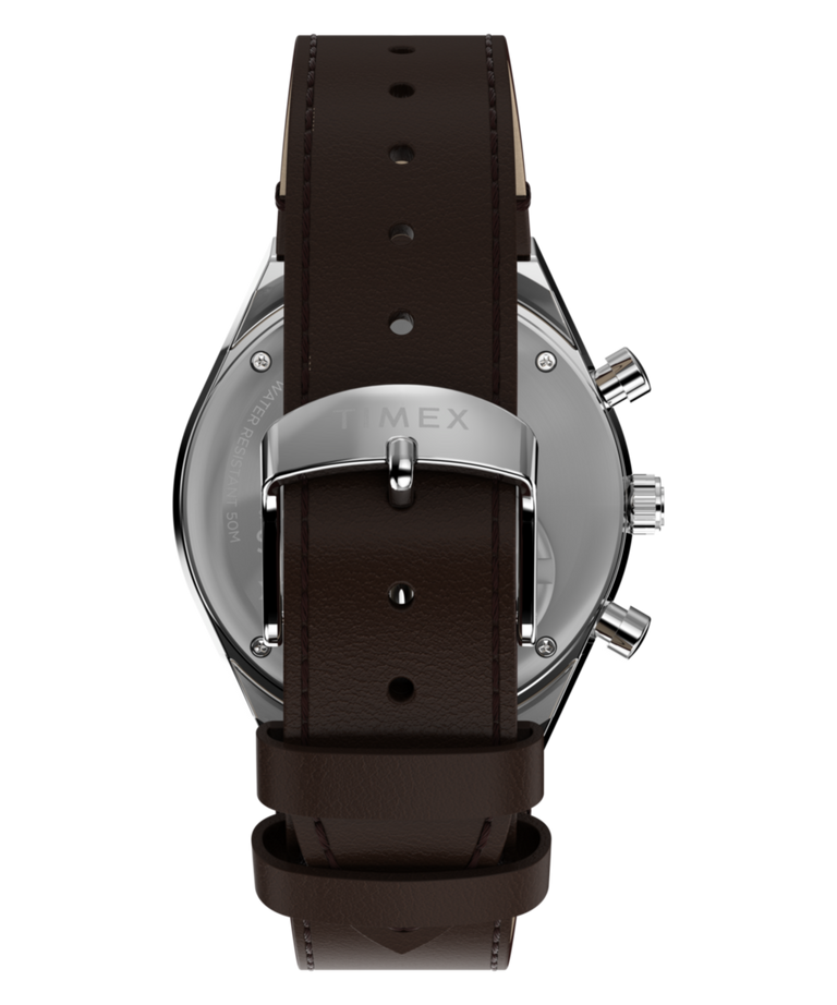 TW6A04400 Peanuts® x Q Timex Cronógrafo de 40 mm con correa de piel. Imagen de la correa del reloj
