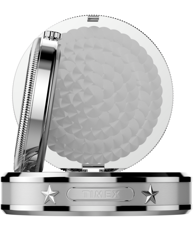 TW6A05900 Reloj de mesa Waterbury America 250, 49 mm, acero inoxidable. Imagen de perfil