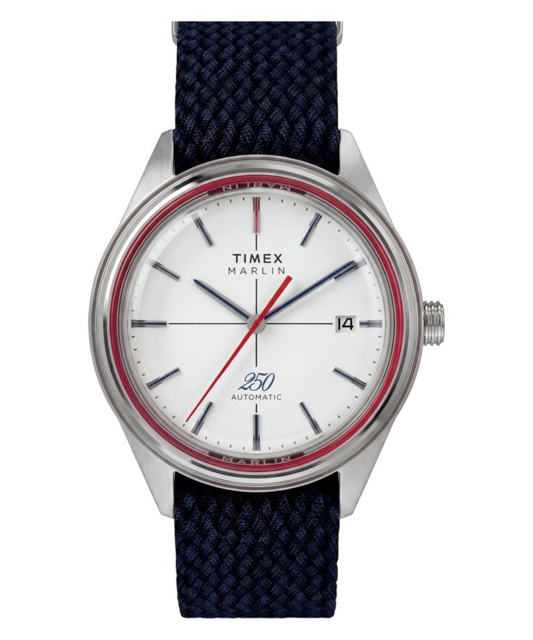 Imagen principal del reloj Marlin® Jet Automatic America 250 de 38 mm con correa de tela TW6A06300