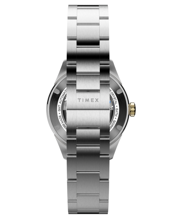 TW6A07200 Timex Atelier GMT Première M1a, 38 mm, fabricado en Suiza, automático, con brazalete de acero inoxidable. Imagen