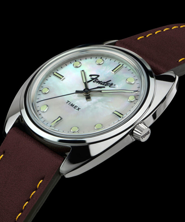 TW6A14700 Fender x Timex 37mm Leather Strap Watch Alt Beauty Shot 4