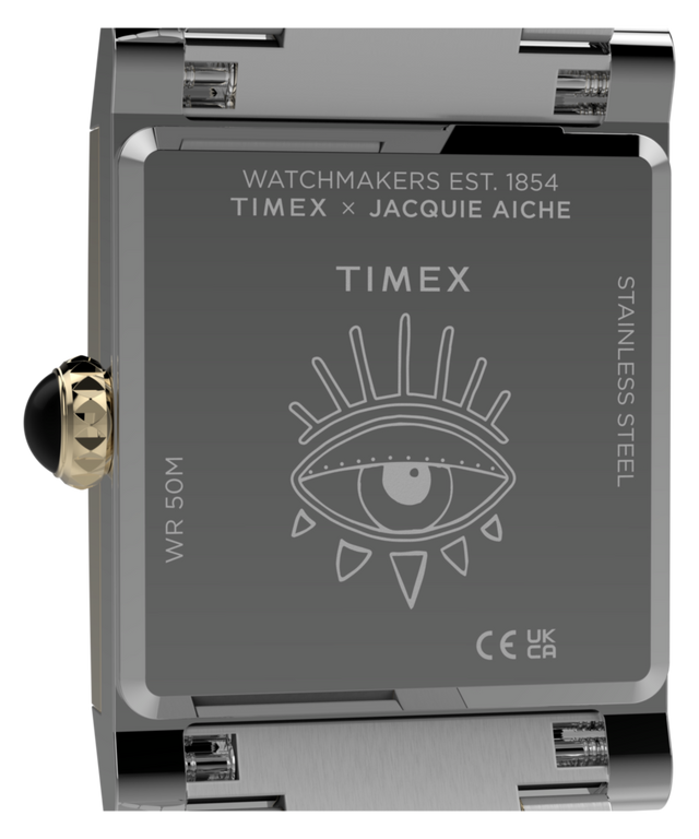 TW6A15000 Timex x Jacquie Aiche Éclat 24mm Stainless Steel Bracelet Watch Caseback Image